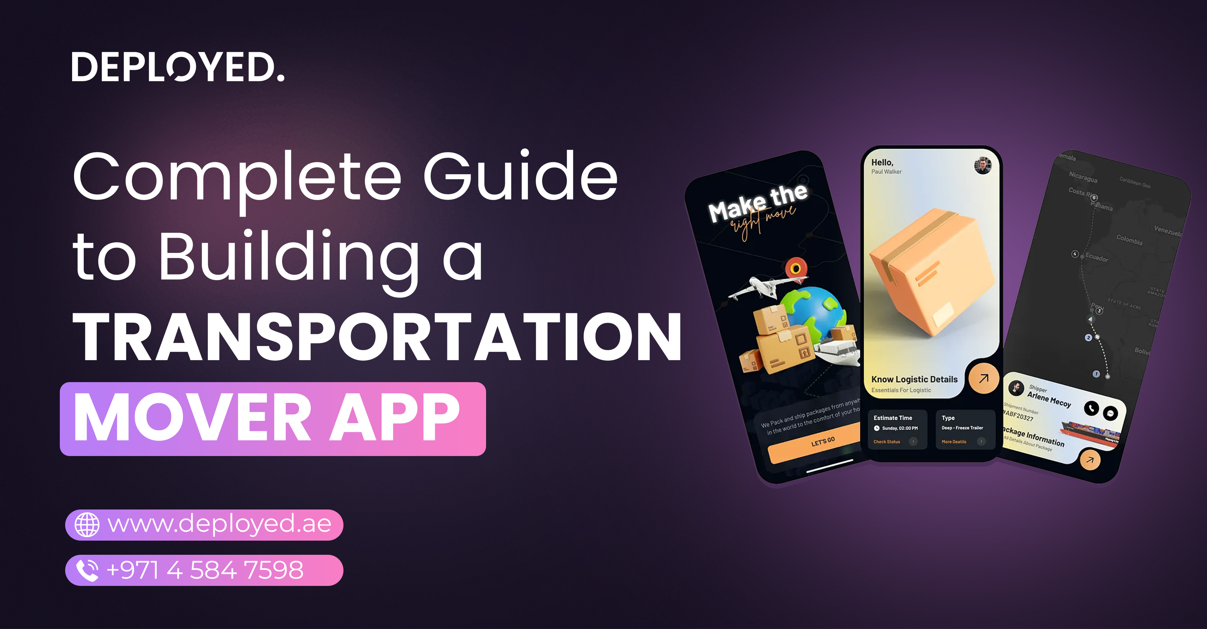 Delivery professional using a tablet to coordinate moving trucks in Dubai